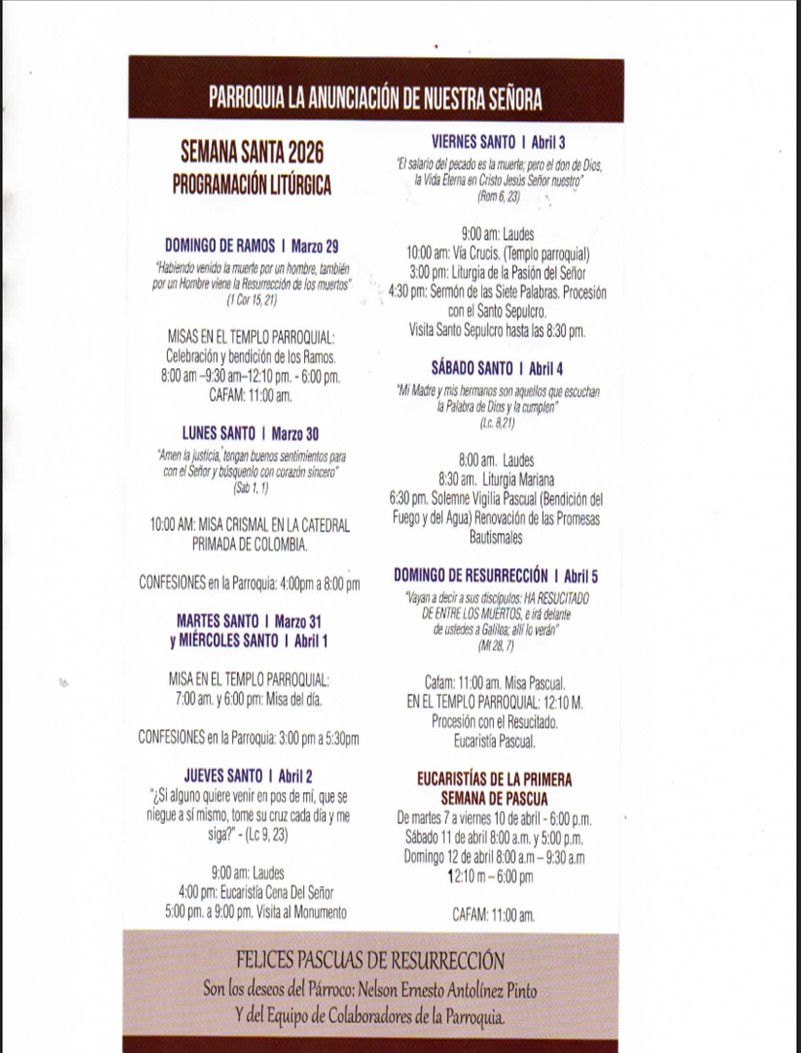 PROGRAMACION SEMANA SANTA